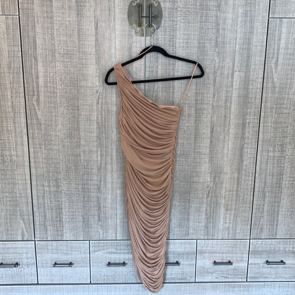 Do+Be One-Shoulder Mesh Midi Dress